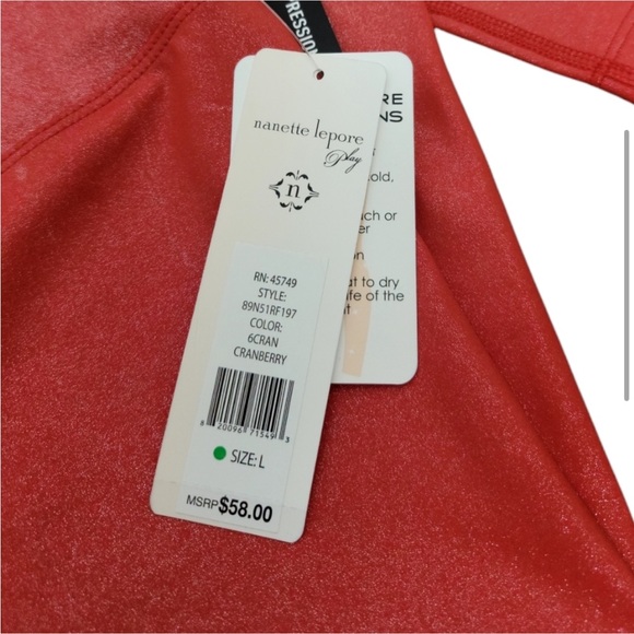 NWT Nanette Lepore High Waisted Sparkly Red Tights - Picture 3 of 4